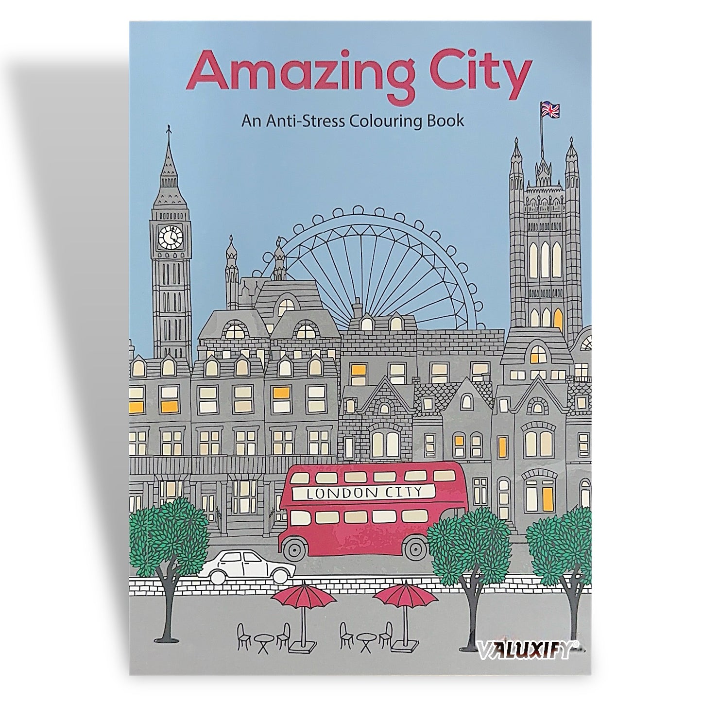 Adult Anti Stress Colouring Book Country Scenes London Nature Famous Places
