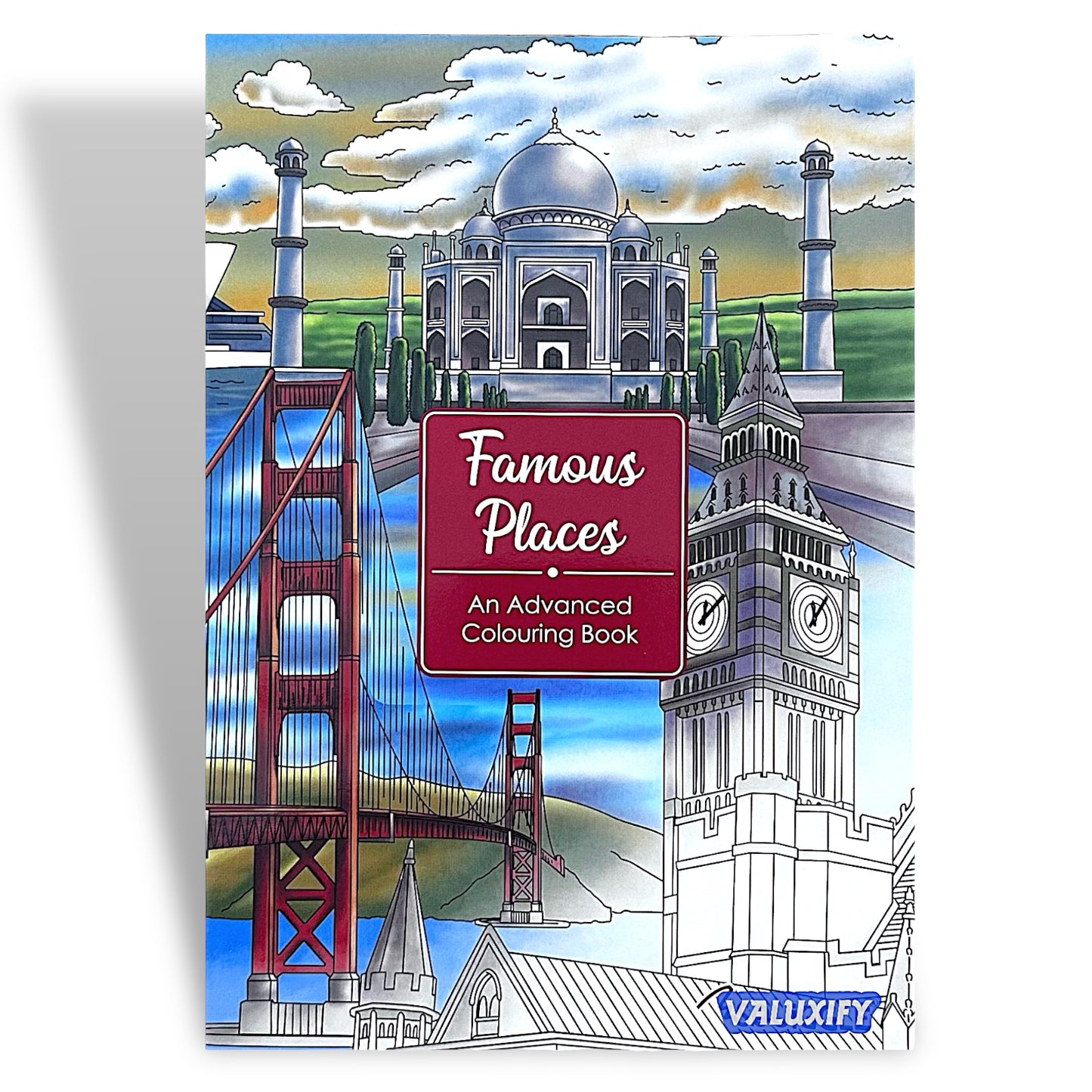 Adult Anti Stress Colouring Book Country Scenes London Nature Famous Places