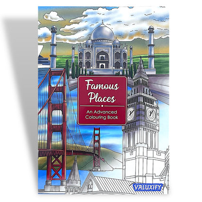 Adult Anti Stress Colouring Book Country Scenes London Nature Famous Places
