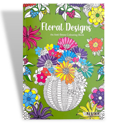 Adult Anti Stress Colouring Book Flowers Patterns Zen Doodle Mindfulness Floral