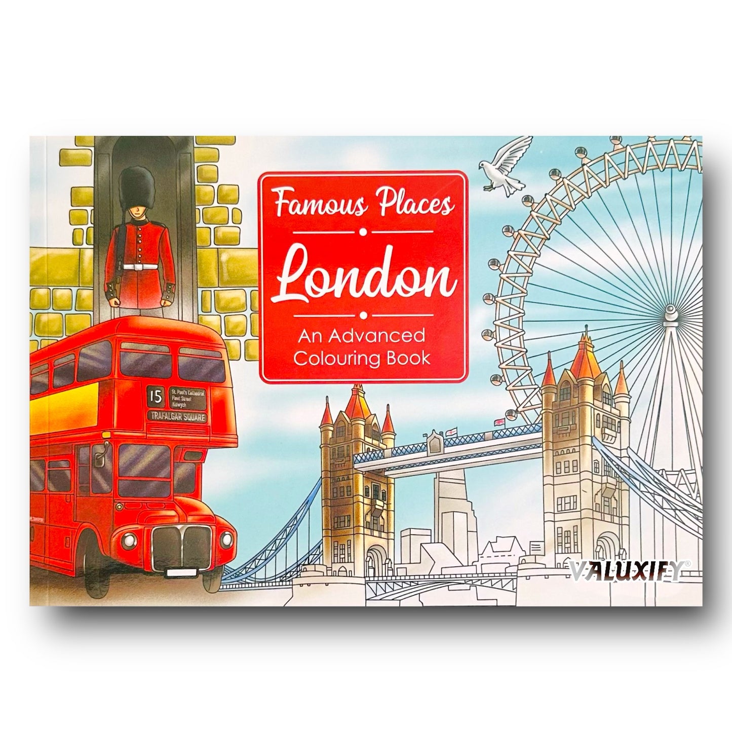 Adult Anti Stress Colouring Book Country Scenes London Nature Famous Places