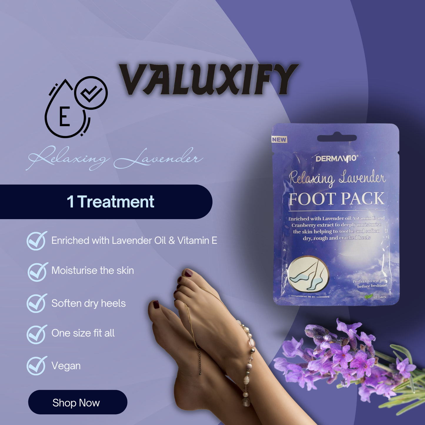 Derma v10 Moisturising Exfoliating Foot Mask