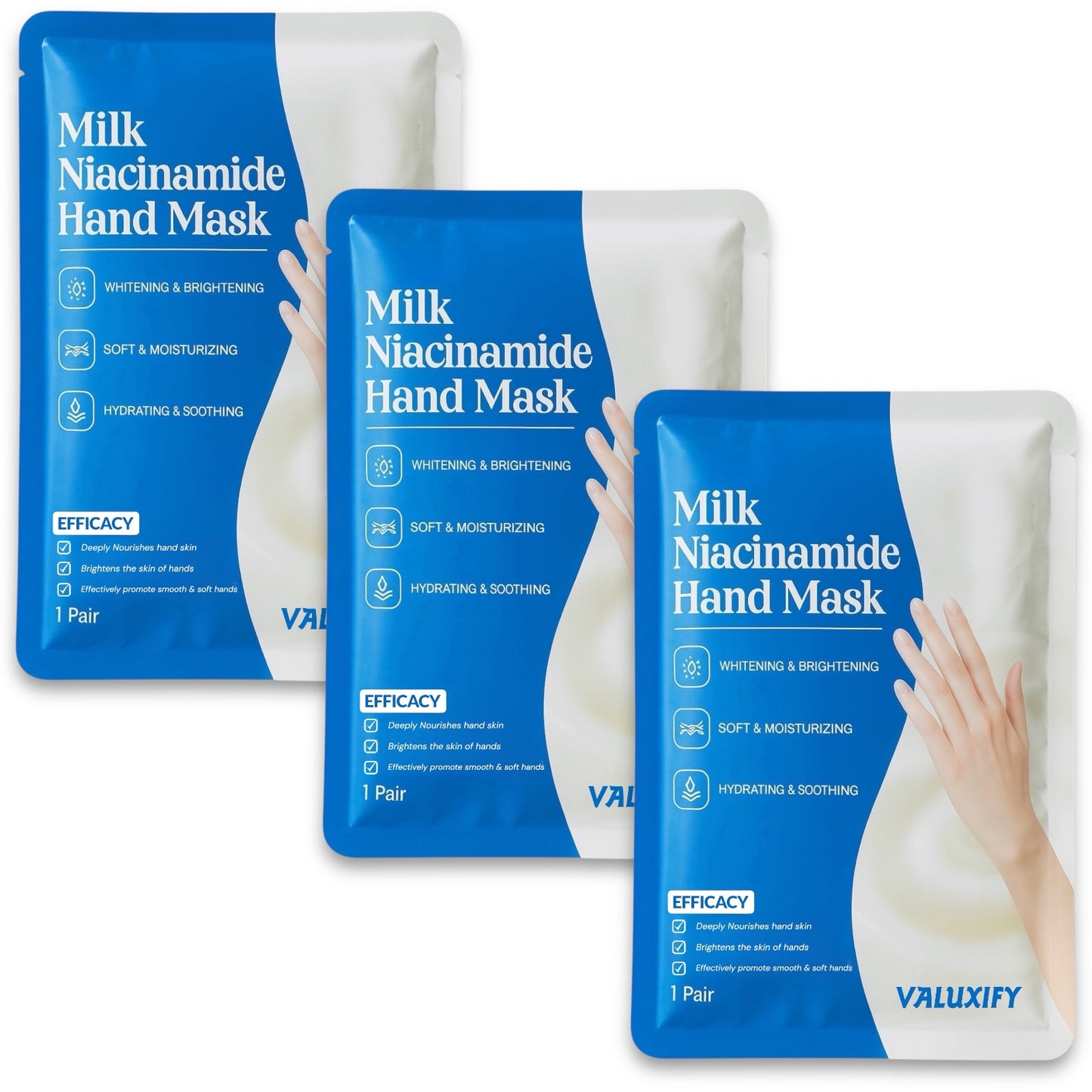 Moisturising Hand Mask Gloves Pack Of 3 Coconut Aloe Vera Lavender Cherry Milk