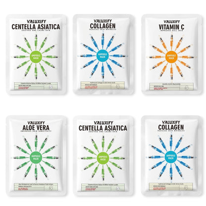 6 Moisturising Hydrating Face Mask Sheet Facial Mask Multi Pack Aloevera Collage