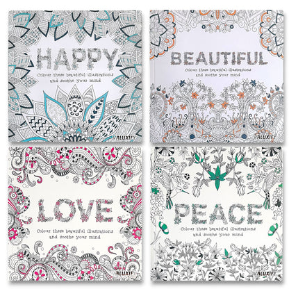 Adult Anti Stress Colouring Book Happy Love Mindfulness Tranquil Relaxing Colour