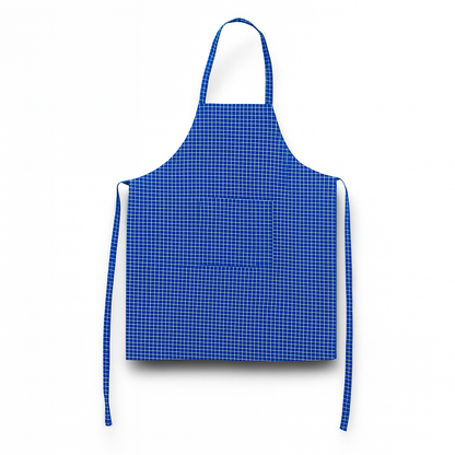 Unisex Adult Apron Blue Check