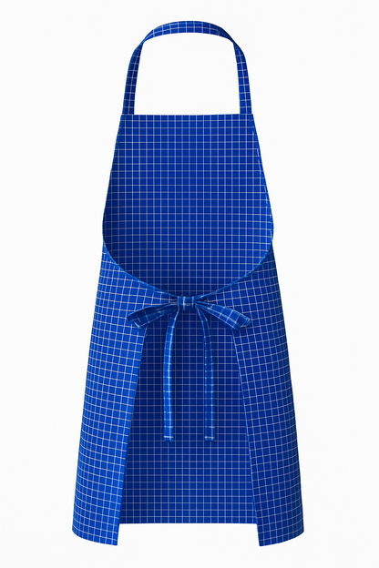 Unisex Adult Apron Blue Check