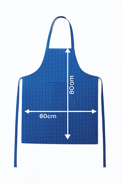 Unisex Adult Apron Blue Check