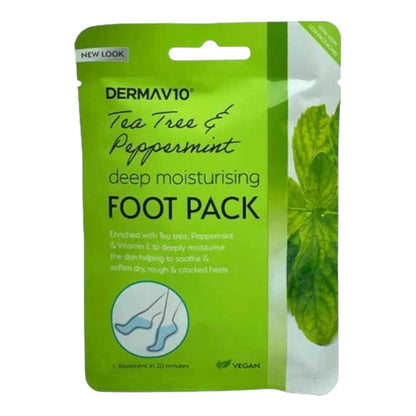Tea Tree Peppermint Derma Foot Sock Mask Deep Moisturising Foot Mask Vegan