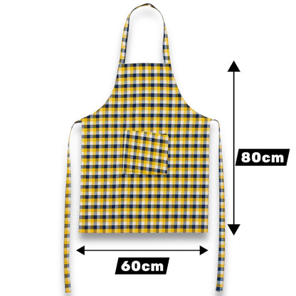 Unisex Adult Yellow Check Apron