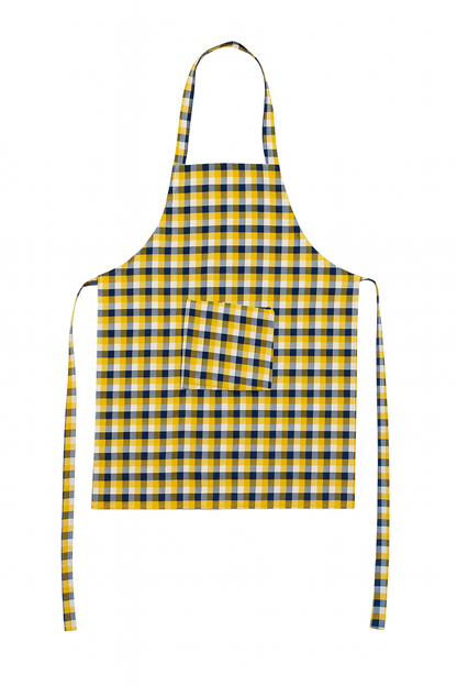 Unisex Adult Yellow Check Apron