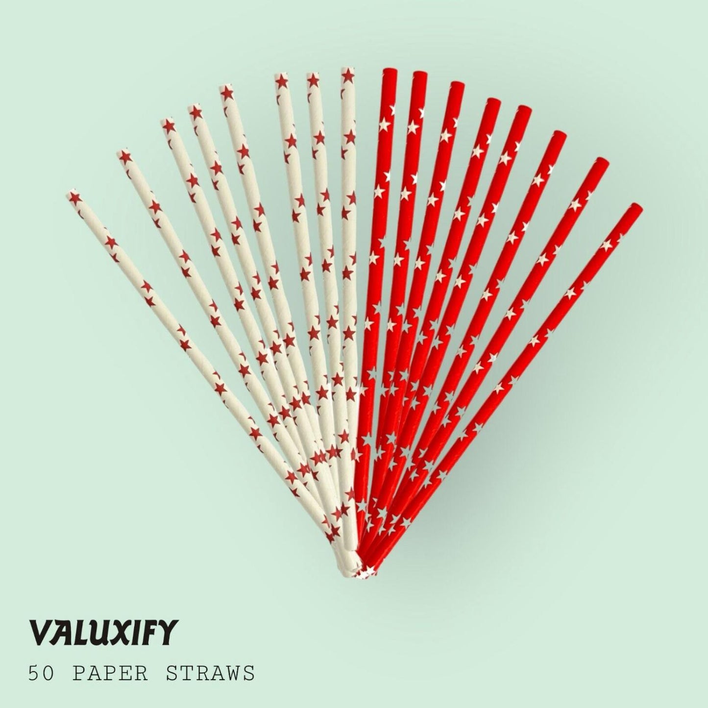 Valuxify 25x Disposable Paper Straws Stars Eco Friendly Retro Design for Parties & Everyday Use UK Made