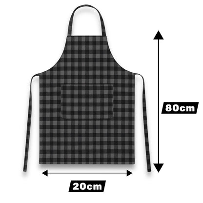 Unisex Adult Check Apron Grey
