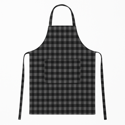Unisex Adult Check Apron Grey
