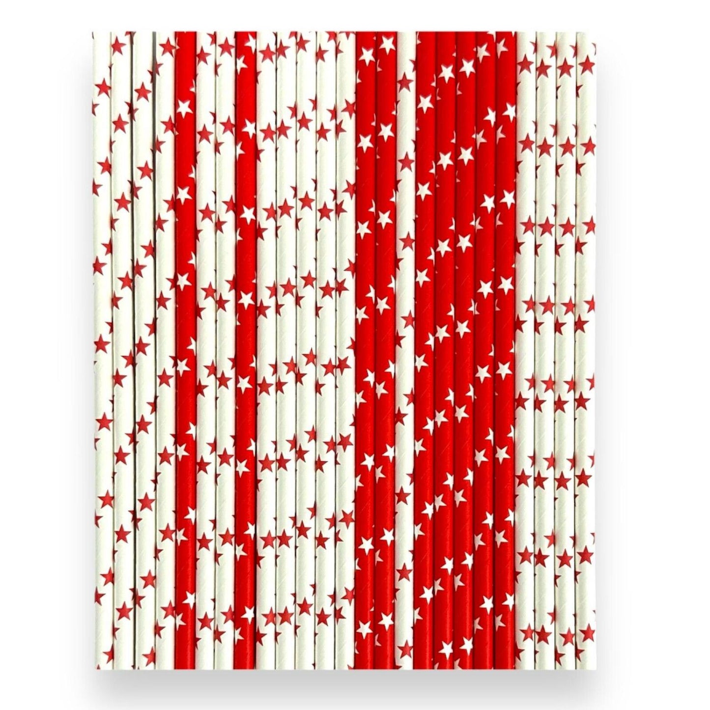 Valuxify 25x Disposable Paper Straws Stars Eco Friendly Retro Design for Parties & Everyday Use UK Made