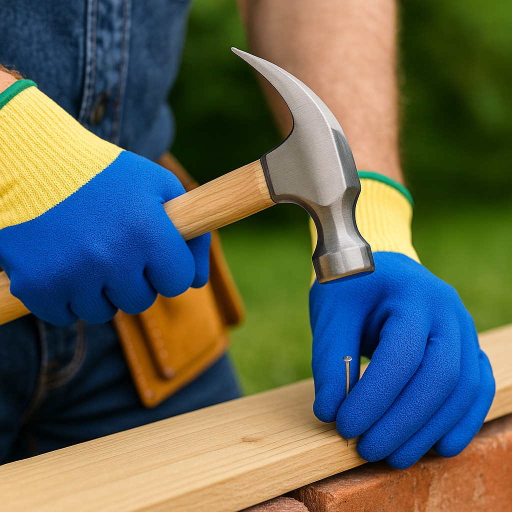 Latex Coated Garden Work Gloves Random Colour