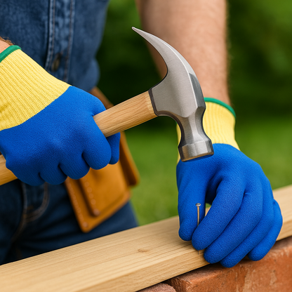 Latex Coated Garden Work Gloves Random Colour