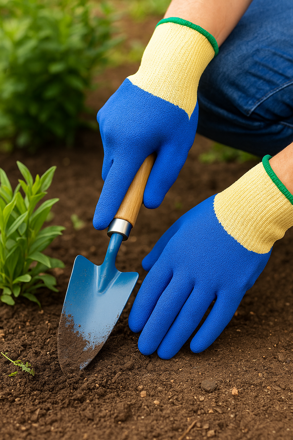 Latex Coated Garden Work Gloves Random Colour